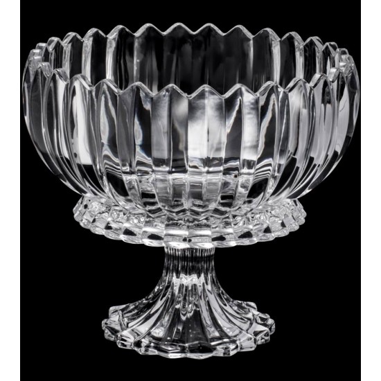 Centro de Mesa 23,5x23,5x20cm Geneva de Cristal Ecológico Com Base